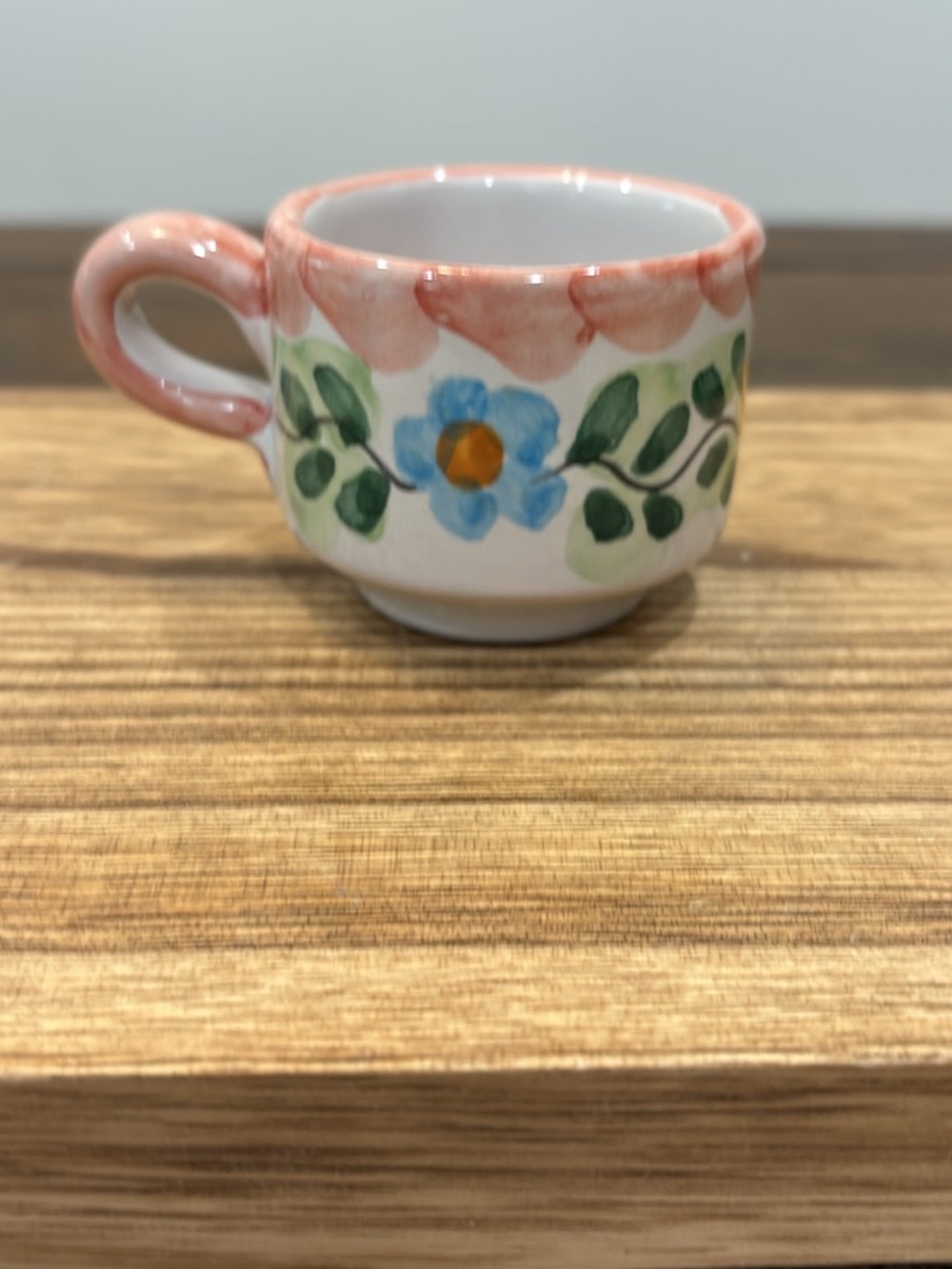 Vintage Vietri Hand-Painted Floral Ceramic tiny Cappuccino Cup